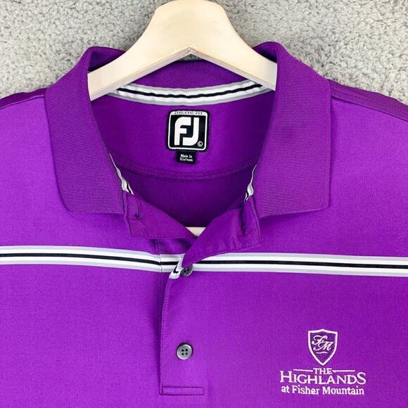 Footjoy Shirt Men Large Purple Golf Polo Golfer FJ Stretch Preppy The Highlands - Picture 2 of 14